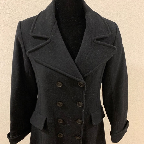 Girls Black Pea Coat - Picture 2 of 3